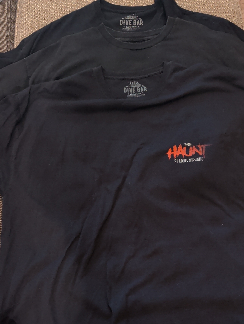 3 Black Graphic Dive Bar Short-Sleeve Tees